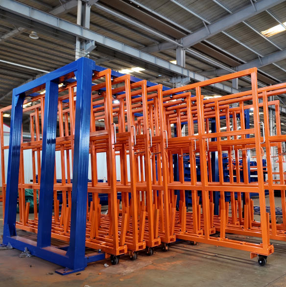 Vertical storage racks for sheet metal