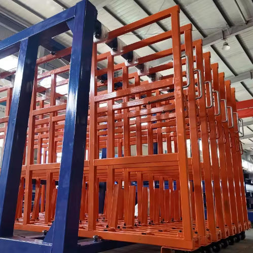 Vertical storage racks for sheet metal