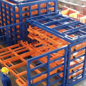 Manual Control Roll out Sheet Metal Rack with Forklift