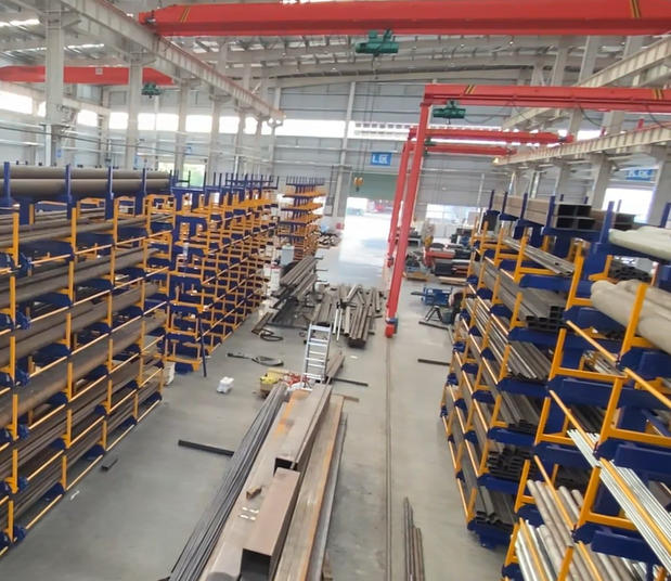 Heavy Duty Telescopic Cantilever Storage System Metal Pipe Storage System Shelves