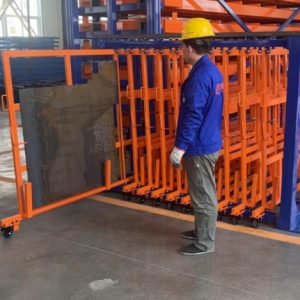Residual material rack for vertical sheet metal storage