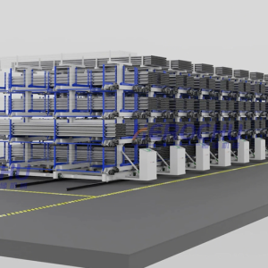 Rail-type telescopic cantilever shelves