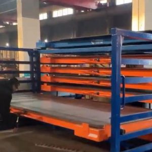 Drawer style board shelving system