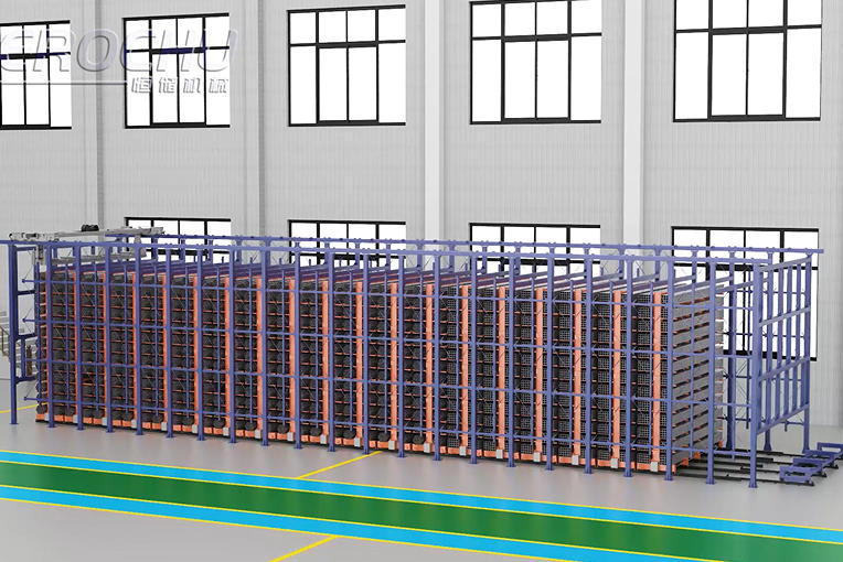 Top-mounted Mobile Metal Tube Rack Storage System