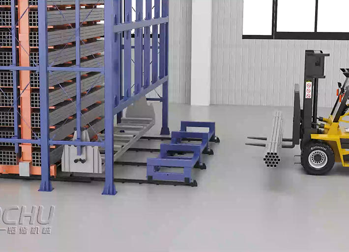 Top-mounted Mobile Metal Tube Rack Storage System