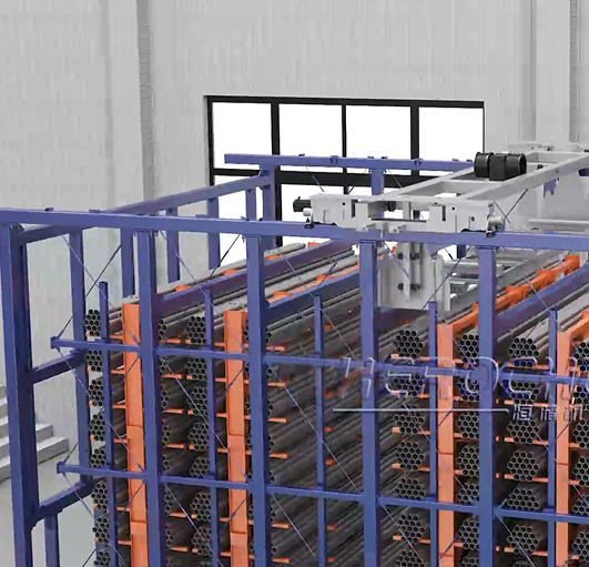 Top-mounted Mobile Metal Tube Rack Storage System